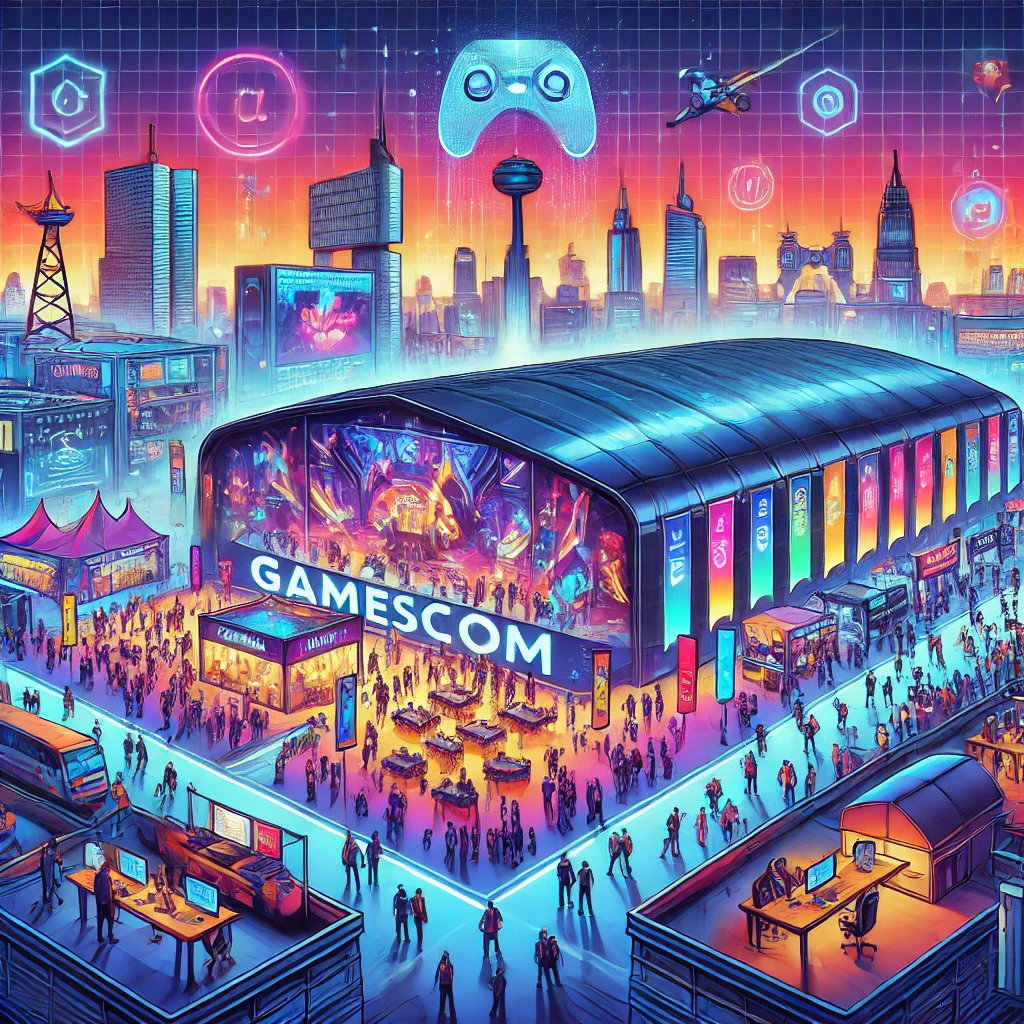 Gaming-Messe, Gamescom, Köln, Gaming-Messe, Videospiel-Industrie, eSport, Entwicklung neuer Spiele, Hotellerie, Gastronomie, Messebau, Logistik, Marketing, Publisher, Indie-Entwickler, Messe-Standort, Wirtschaftsfaktor, Regionale Wirtschaft, Internationale Wirtschaft, Games-Branche, Business-Bereich, Networking, Hybrid-Veranstaltung, Ökologie, Nachhaltigkeit, Politik, Infrastruktur, Digitalisierung, Kölnmesse, Cosplay, VR, AR, Cloud Gaming, Künstliche Intelligenz, Blockchain, Metaverse, Standortvergleich, Berlin, Frankfurt, München, NRW, Messe-Infrastruktur, Hotspot, Trend, Innovation, Fachbesucher, Publikum, Medien, Nachwuchs, Karriere, Bildung, Entwicklerstudios, Jugendschutz, Branchenwachstum, Social Media, Marketingstrategien, Messeerfahrung, Spielekultur, Community Feedback, Energieeffizienz, Klimaschutz, Zukunftsperspektiven, Digitales Event, Streaming, Cosplay