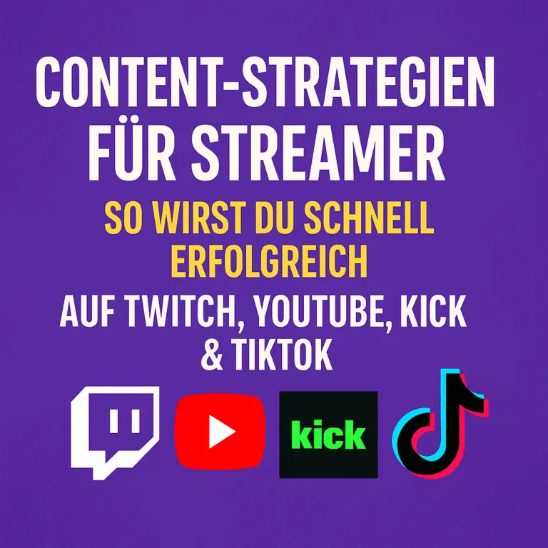 Content-Strategien für Streamer, Streaming erfolgreich werden, Twitch wachsen, YouTube Gaming SEO, Kick Streaming Tipps, TikTok Hooks, Content Plan Streamer, Streaming Setup, Community Aufbau, Streamer Monetarisierung