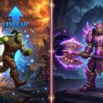 WoW schnell leveln und ausr&uuml;sten: Die visuelle Reise eines World of Warcraft Charakters von den ersten Quest-Stufen bis zum voll ausgestatteten Endgame-Helden.