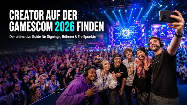 Creator auf der Gamescom 2026 finden: Der ultimative Guide zu Hallen, Signings & Treffpunkten 1 Creator auf der Gamescom 2026 finden: Streamer auf der Bühne und Fans in der Kölner Messehalle. (KI-generiertes Bild)
